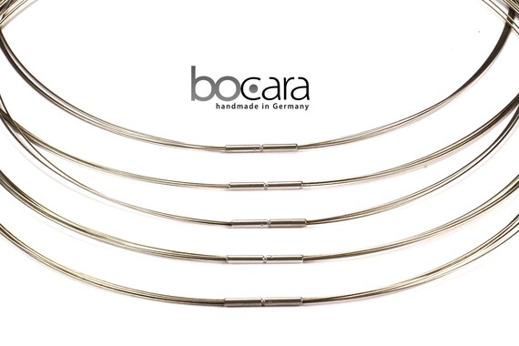 1 Edelstahl-Collier Ø 1,8-3 mm mit 3 /  5 oder 10 Strängen, Bajonettverschluss,  alles wählbar