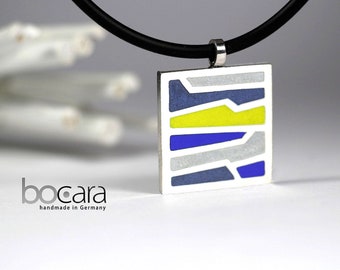 1 enamel pendant 26 x 26 mm sterling silver with enamel