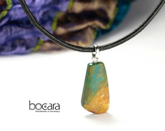 1 pendant Andean opal with leather strap 22x12x3 mm