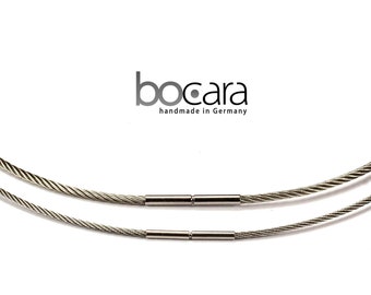 1 wire necklace length 45 and 42 cm and thickness selectable.