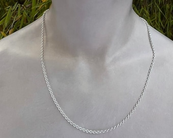 Silver chain with lobster clasp, anchor chain 2.6 mm thick, length 50 cm, 925 silver, stable and solid