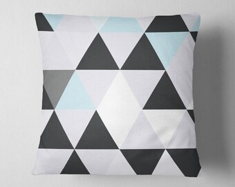 Geometric pillow case with triangles for living room decor