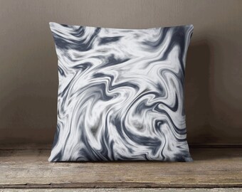 Pillow with marble liquid effect