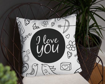 Valentines cushion for graphic designer