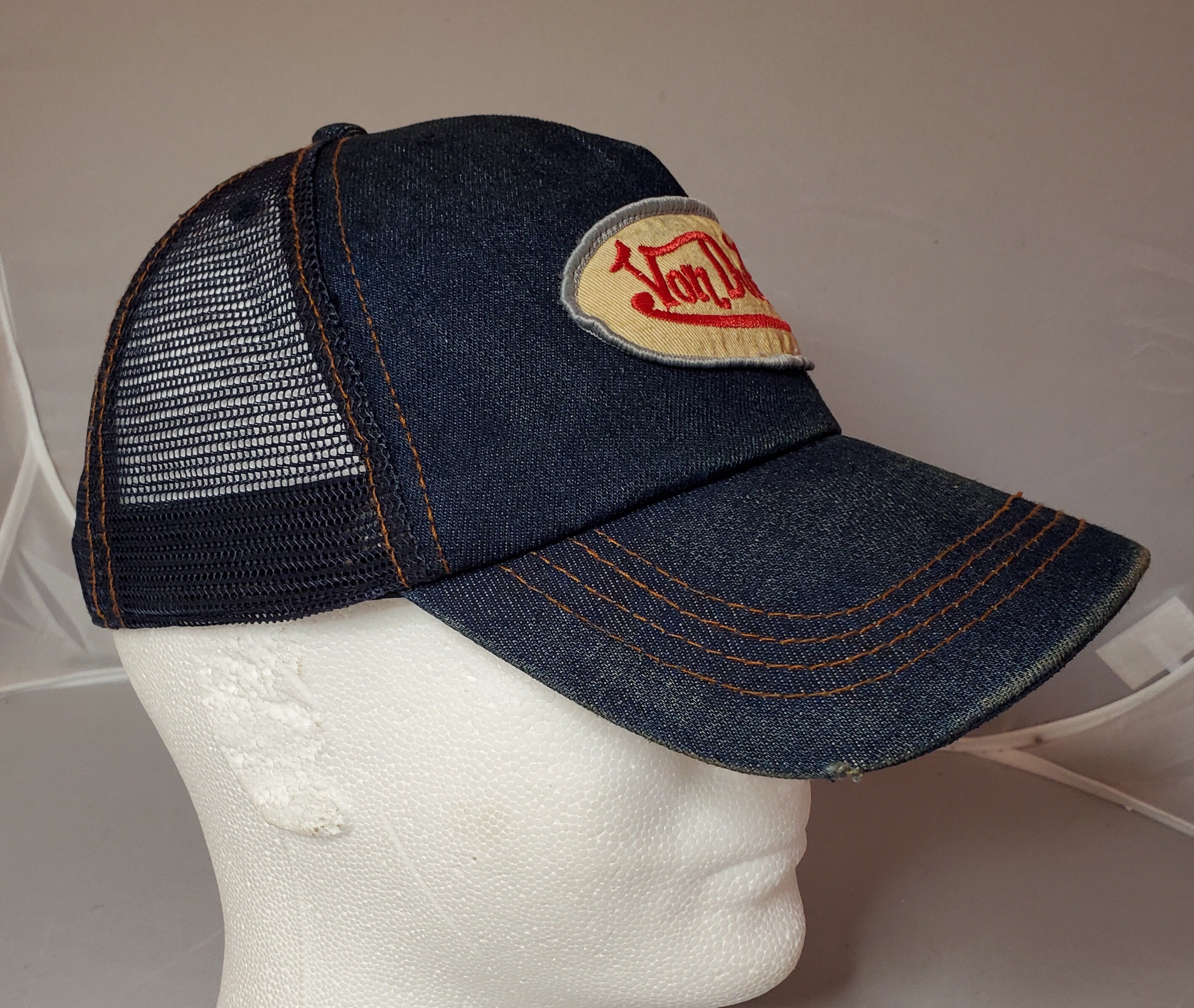 Von Dutch Denim Patchwork Trucker Hat NWT Retro Y2K Authentic Vintage Von Dutch | Mercari main image 2