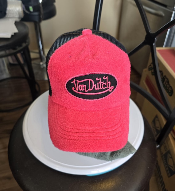 Von Dutch Pink and Red Logo Trucker Cap Polka Dot Trucker Hat - Classic | Von Dutch main image 3