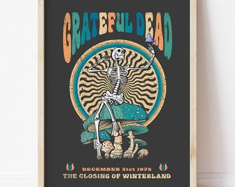 Grateful Dead Poster, Grateful Dead Art Print, Grateful Dead Concert Poster, Psychedelic Rock Poster, 60s Art, Psychedelic Gig Posters