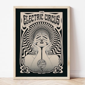 The Electric Circus Psychedelic Rock Art Print, Psychedelic Art Print, Psychedelic Music Poster, Psychedelic 60s Rock Poster, Concert Poster