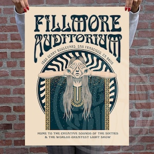 Fillmore Auditorium Poster, Psychedelic Art Print, Psychedelic Music Poster, Psychedelic Art, Trippy Wall Art, Vintage Music Print, Boho Art