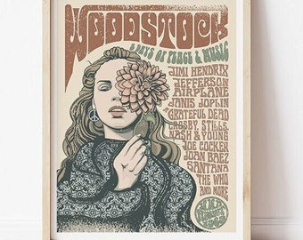 1969年のウッドストック・フェスティバルのポスターの復刻版 - Etsy 日本