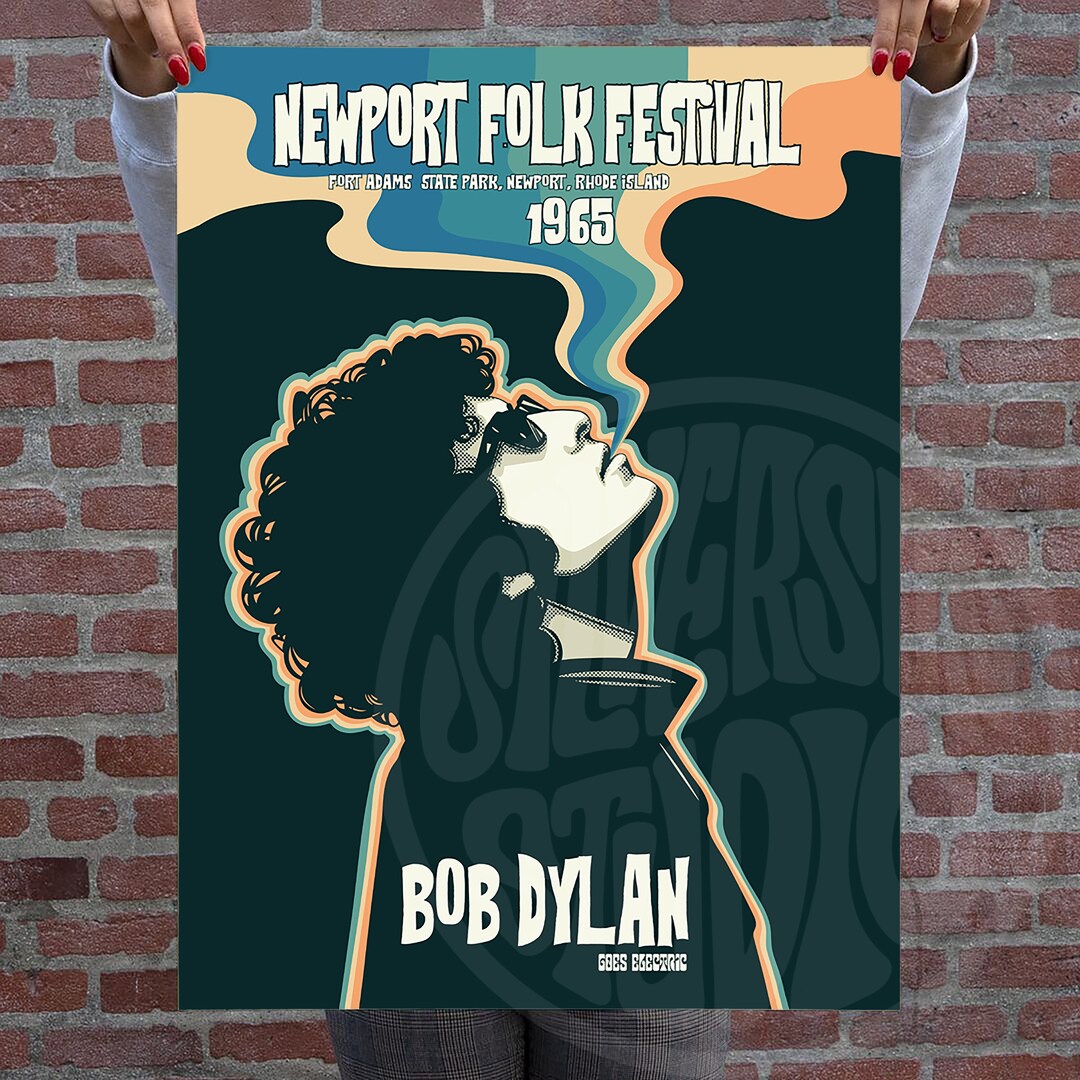 Newport Folk Festival Poster, Bob Dylan Print, Bob Dylan Poster, Bob ...