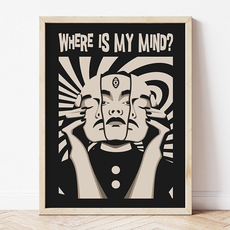 Pixies Where is My Mind Poster, Psychedelic Poster Pixies Where is My Mind Poster, Psychedelic Poster