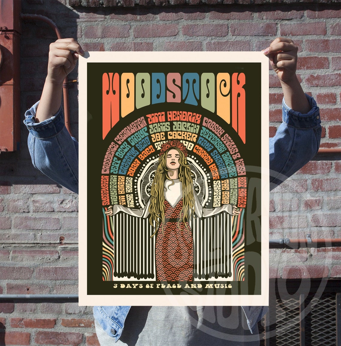 Woodstock Festival Poster 1969 Art Print Colour Version Etsy Australia