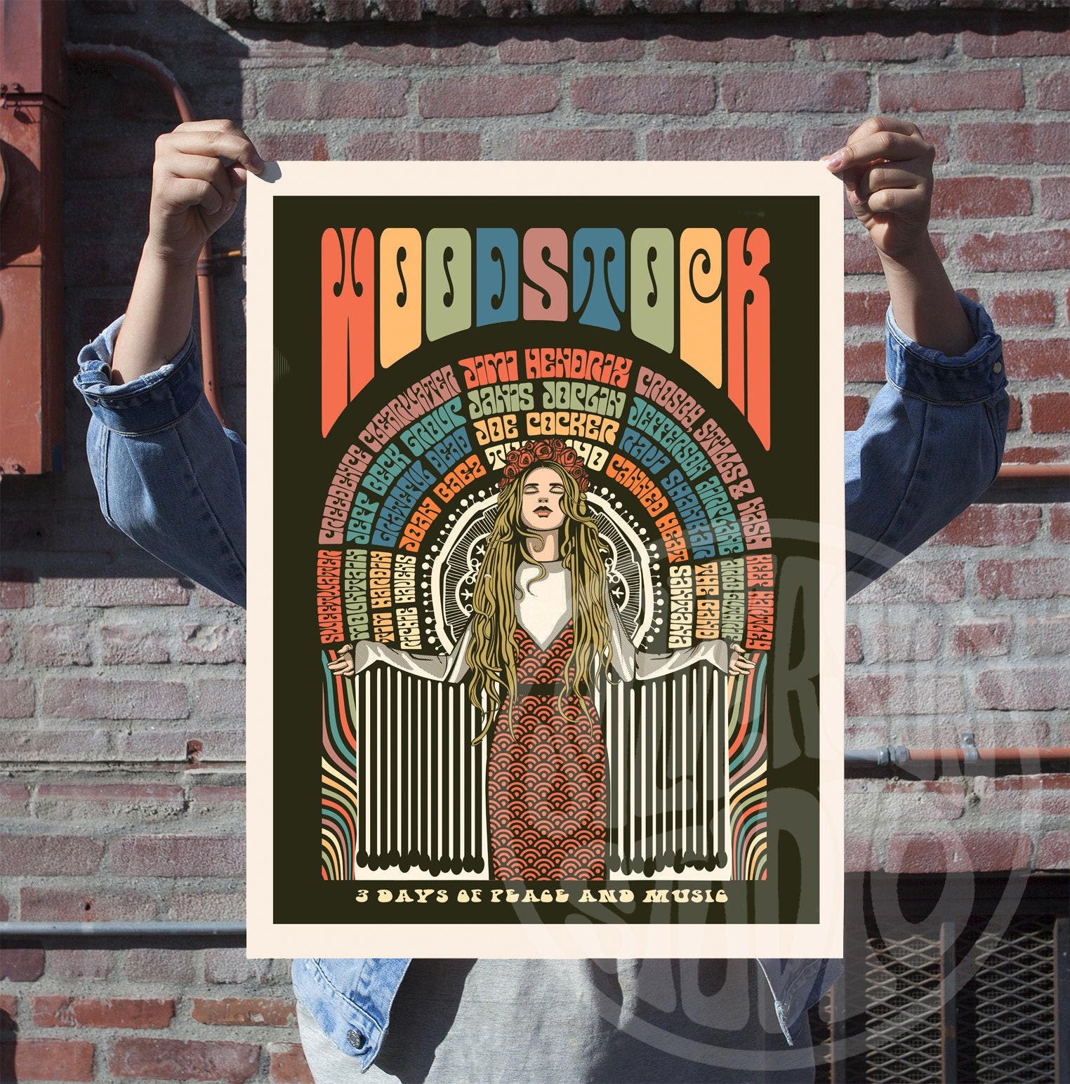 Woodstock Festival Poster 1969 Art Print Colour Version - Etsy Australia