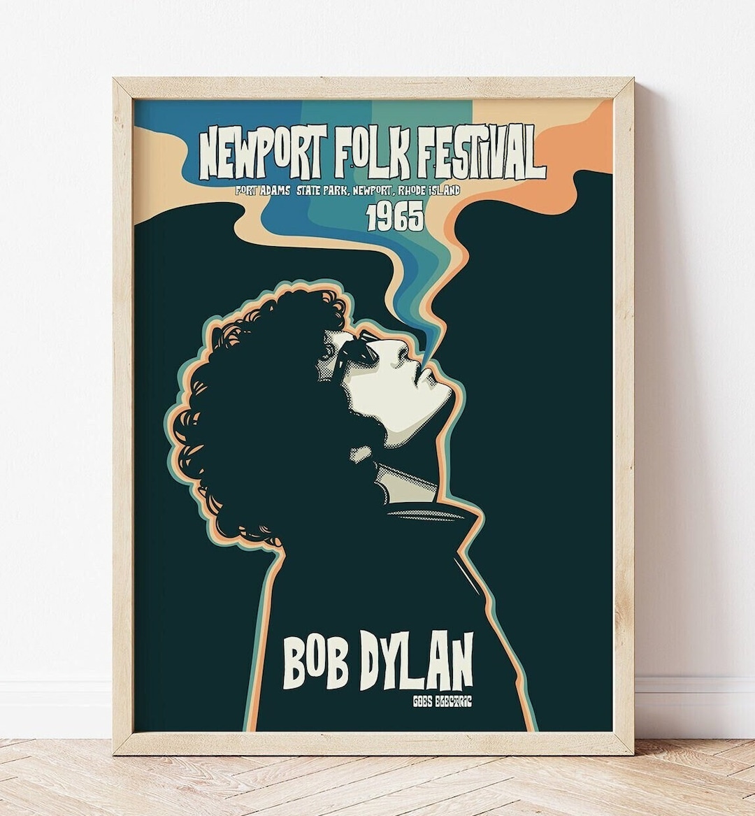Newport Folk Festival Poster, Bob Dylan Print, Bob Dylan Poster