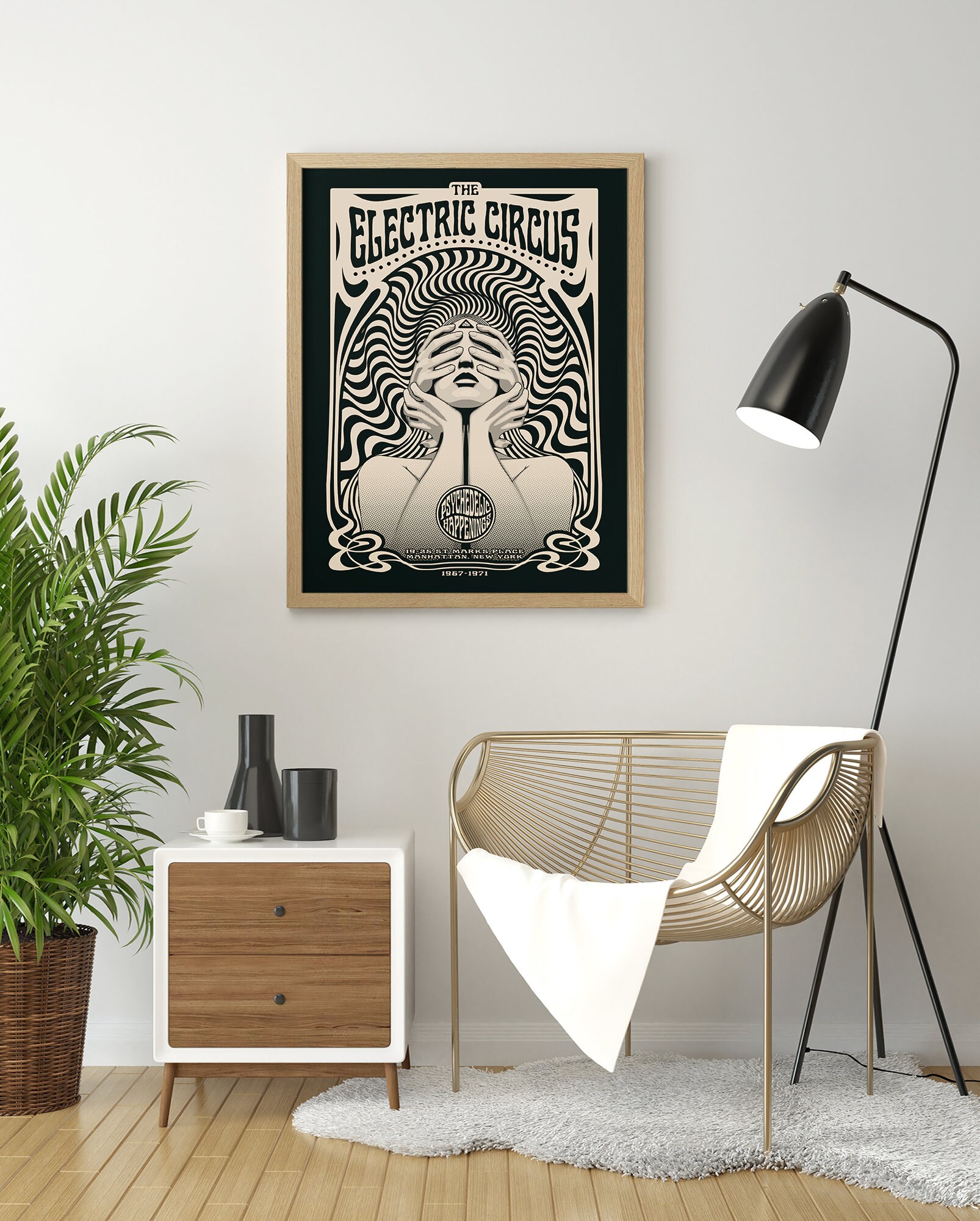 The Electric Circus Psychedelic Rock Art Print, Psychedelic