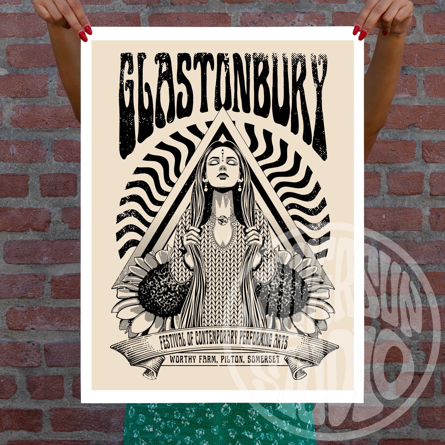 Glastonbury Festival Art Print Unofficial Poster Vintage Etsy
