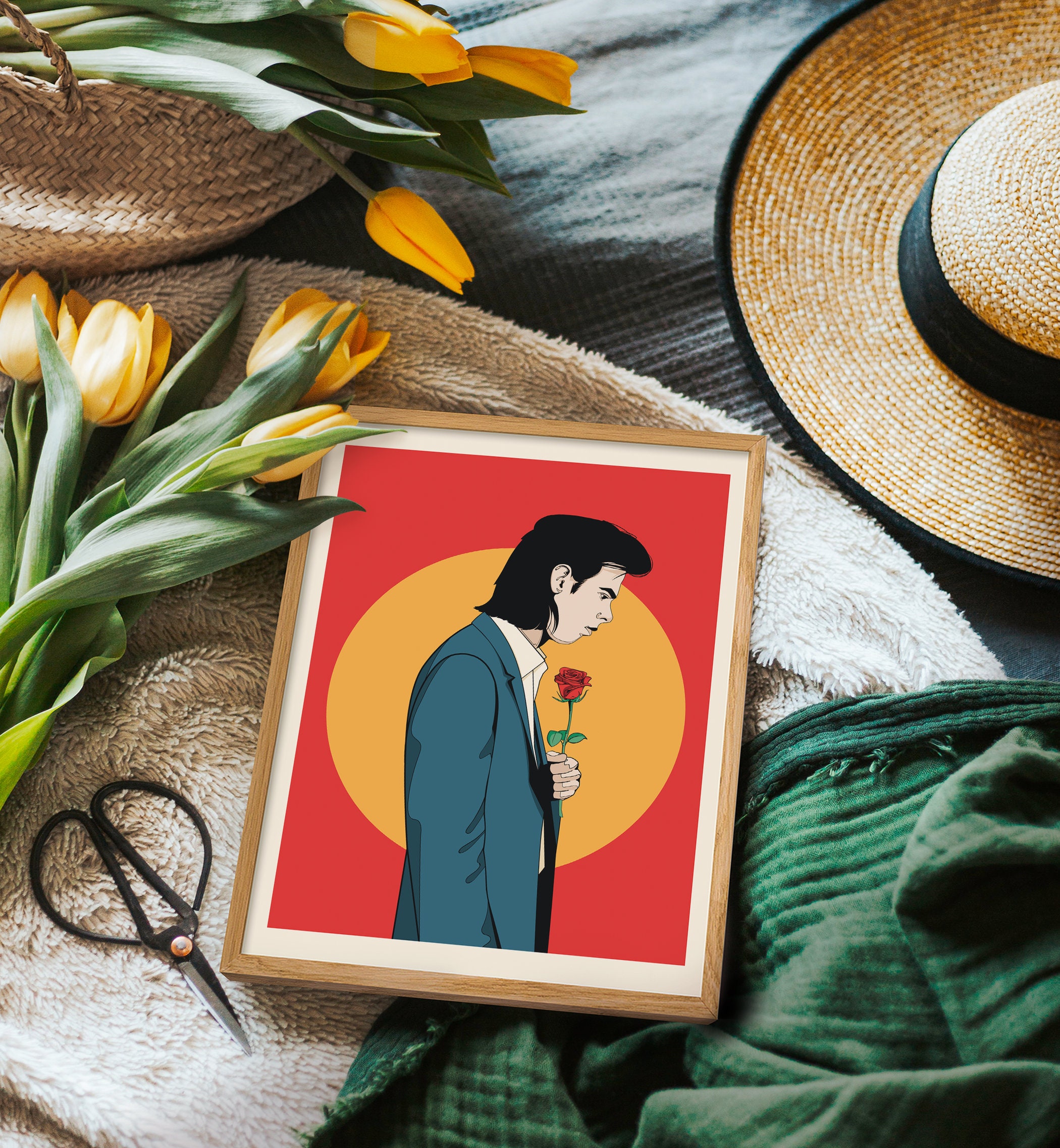 Nick Cave Art Print, Nick Cave and the Bad Seeds Poster, Retro