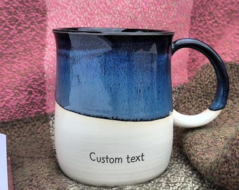 Personalized Ceramic Handmade Coffee Mug: Glazed Pottery Mug (8.5oz)