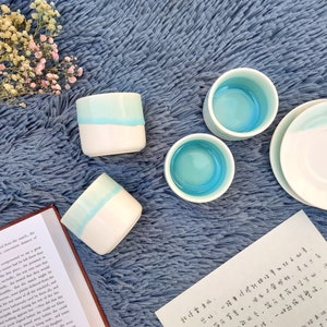 Ceramic Espresso Cup Set: Nordic Minimalist Decor, Wedding Favor (3.5oz) image 4