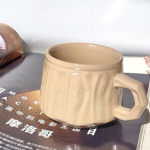 Handmade Ceramic Coffee Mugs Personalized Home Pottery Mugs Earth Tone Decor Rustic Farmhouse Decor Personalized Gifts Pottery Mugs Original Tan