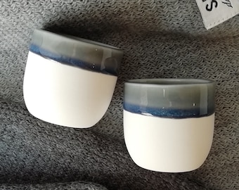 Ensemble unique de tasses à expresso en céramique : gobelets à thé en poterie (2,55 oz)