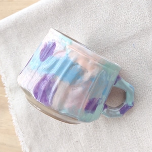 Handmade Pottery Coffee Mug - Unique Ceramic Coffee Mugs - Abstract Style Mugs For Her - Minimalist Abstract Gift For Her - Back To School