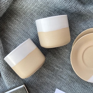 Ceramic Espresso Cup Set: 3.5oz Pottery Teacups, Nordic Decor