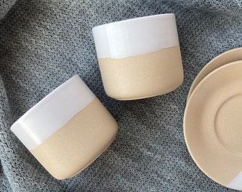 3,5 Unzen Keramik-Espressotassen-Set, Keramik-Teetassen-Set, einzigartiges Geschenk für sie, Housewarmings-Geschenk, minimalistische nordische Wohnkultur, Teetasse