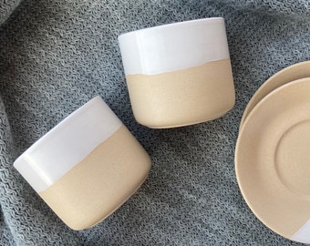 3.5oz Ceramic Espresso Cups Set, Pottery Tea Cup Set, Unique Gift For Her, Housewarmings gift, Minimalist Nordic Style Home Decor, Teacup