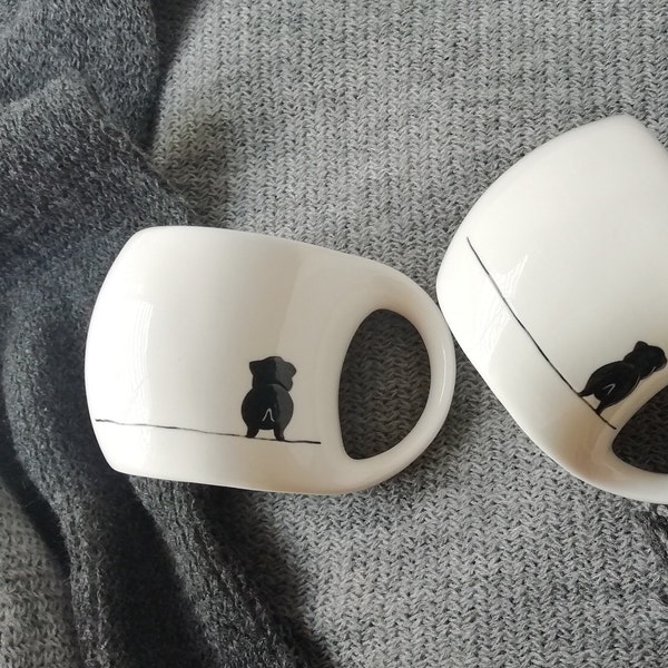 Handmade Ceramic Dog Espresso Cup 3.5oz, Dog Lover Gift