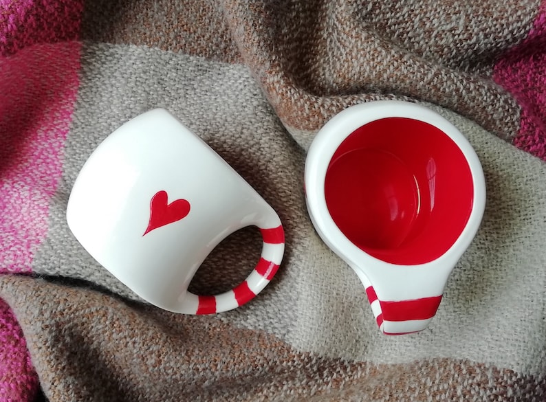 Espresso Cups Set, Cute Christmas Gift For Coffee Lover, Christmas Favor, Gift For Girlfriend, Gift For Boyfriend, Husband Mug, Xmas Cup Set image 2