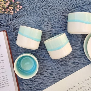 Ceramic Espresso Cup Set: Nordic Minimalist Decor, Wedding Favor (3.5oz) image 2