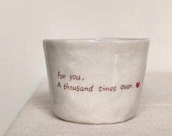 Personalized Ceramic Espresso Cup Set: Custom Minimalist Wedding Favor (3.5oz)