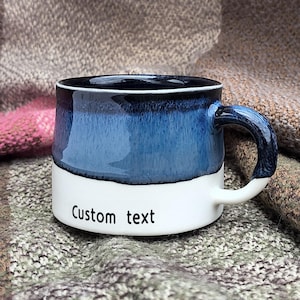 3.5oz Personalized Ceramic Espresso Cups With Handle - Custom Espresso Cup - Gift For Espresso Lover - Unique Ceramic Coffee Cups For Him