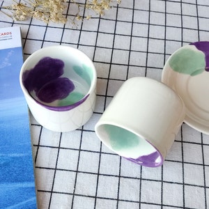3.5oz Stoneware Coffee Cup With Saucer, Ceramic Tea Cups Set, Espresso Cup Set, Handmade Unique Gift Box, Unique Birthday Gift For Boyfriend