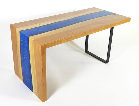 Live Edge Cherry Waterfall Coffee Table Colored Etsy