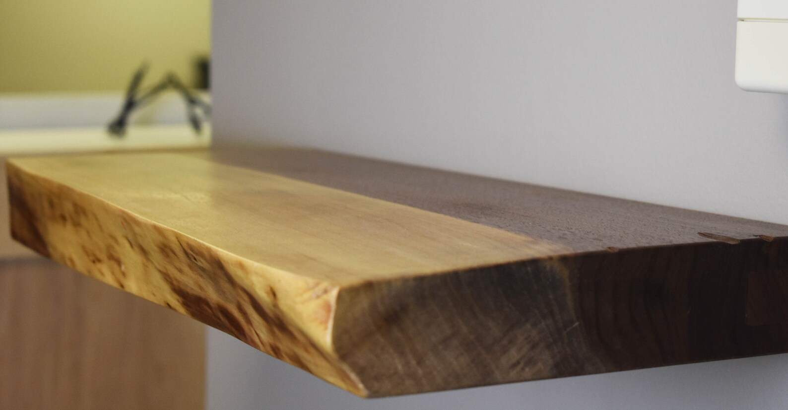 Walnut Live Edge Floating Shelf Floating Shelves Rustic Etsy