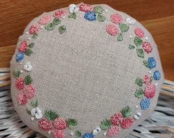 Pincushion, gift, embroidered pincushion, decor, Mother's Day.