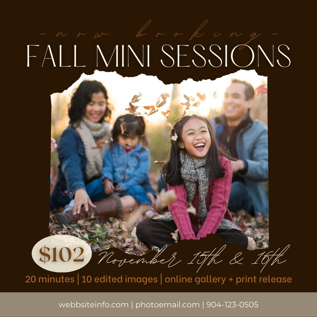 Fall Mini Set Up Fall Minis Session Template for Canva Fall Template Mini - Etsy