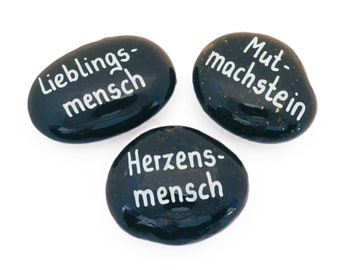 Handschmeichler Stein ca. 5 cm mit Spruch Glückssteine Glücksbringer Werbegeschenke Mitbringsel gute Besserung Geschenk Tischdeko 902