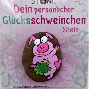 Lucky charm lucky pig approx. 4-5 cm on card souvenir, New Year&#39;s Eve Secret Santa gift painted stones gift idea New Year&#39;s Eve