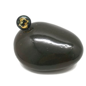 Glücksbringer Glücksstein mit Sternzeichen ca. 6-7 cm, Glas Cabochon, Mitbringsel, Geburtstagsgeschenk, Tischdeko, Hochzeit, Unikat 1018