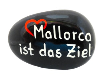 Gelukssteen Mallorca souvenir ca. 7 - 8 cm - geluksbrenger met tekst - souvenir voor reizigers - favoriet eiland -