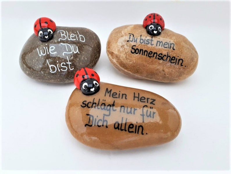 Glücksstein ca. 7 8 cm mit Käfer. Andys Steinwelt bemalte Etsy