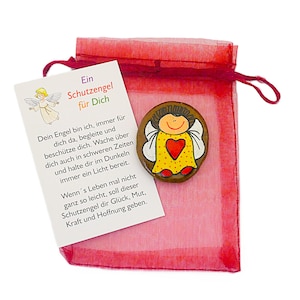 Guardian angel stone approx. 5 cm, in organza bag, lucky charm and souvenir, hand flatterer, lucky stones, painted stones, lucky angel