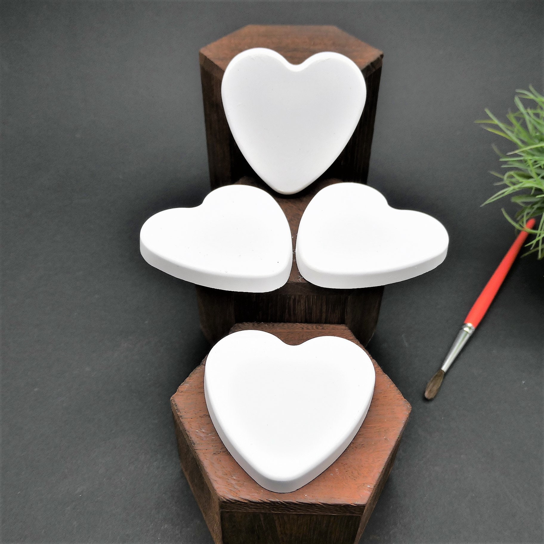 Blanks For Self Painting Set Of 4 Hearts Approx 6 5 Cm Etsy