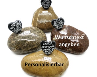 Grafsteen ca. 10 - 12 cm Gewenste tekst opgeven - versierd met marmeren hart - grafversiering geschikt voor alle graven - oprecht medeleven