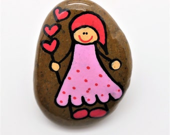 Lucky gnome painted on stone with name personalizable souvenir for birthday painted stones lucky stones lucky charm approx. 4 cm
