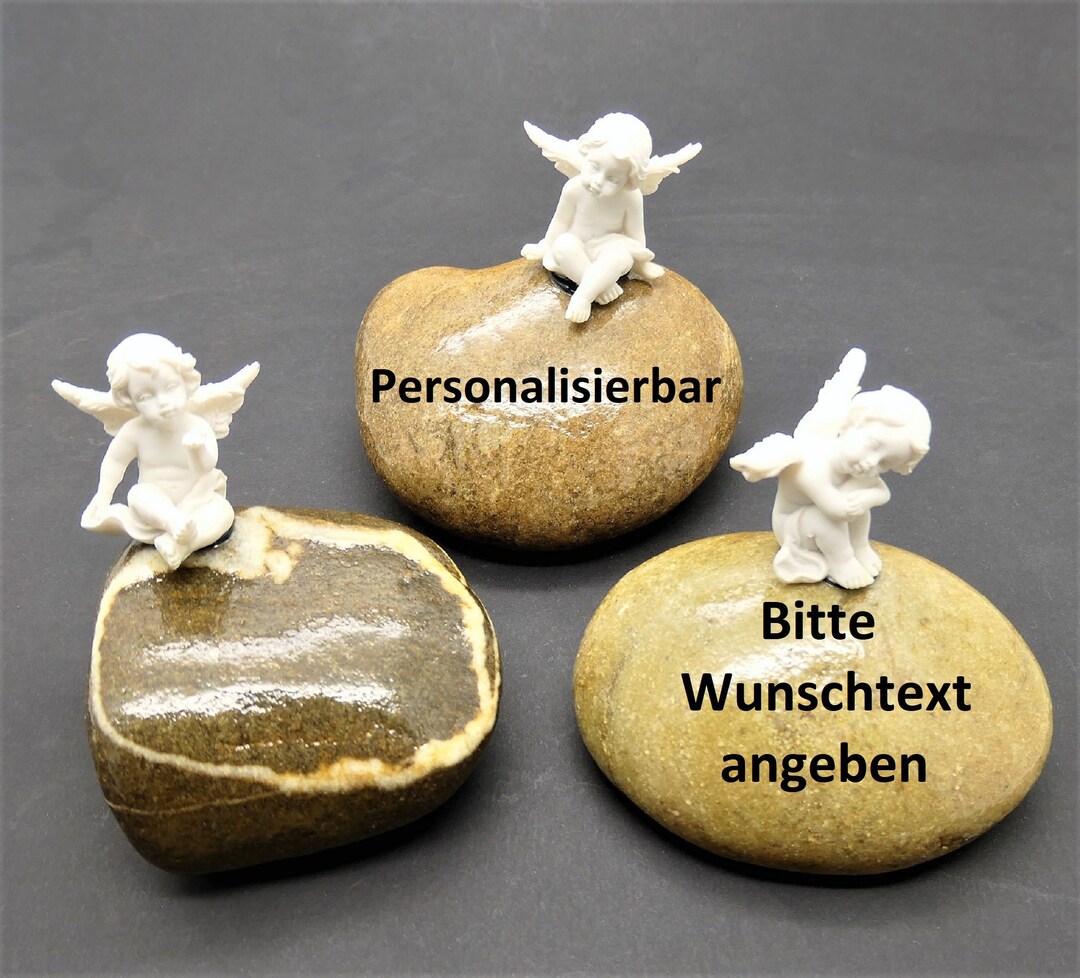 Gravestones in 2 Sizes With Guardian Angel and Specified Text for Urn